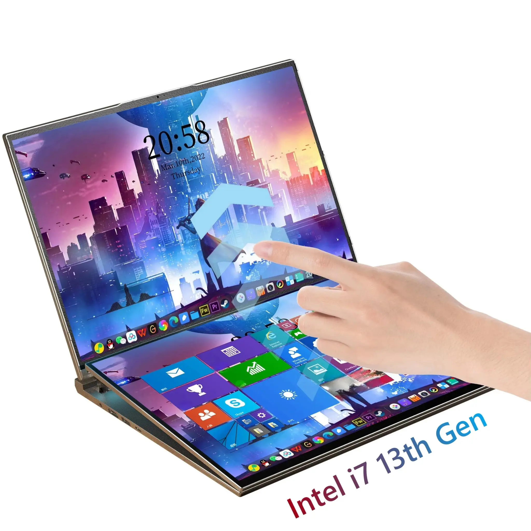 New 16 Inch Intel Core I5 12450H Two Screen Business Laptop Win11 Pro 1TB/2TB/4TB DDR4 Dual Screen Touch Laptop