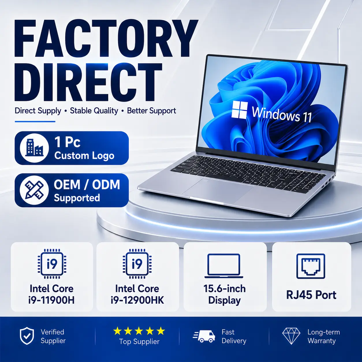 2026 Brand Custom Nuevo Intel Core I9 11th 12th Gen Generation 32GB 64GB Windows 11 RJ45 Gaming Business Laptop Office Computer