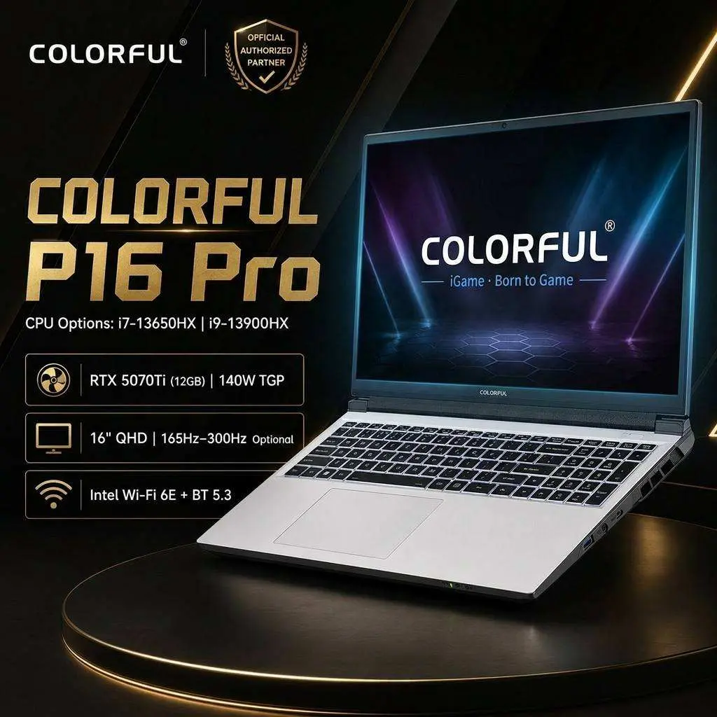Colorful 16 Inch I7 I9 13th Gen RTX 5050 5070 5070Ti Brand New 64GB 2TB PCIE Gamer Notebook Gaming Laptop with Graphics Card