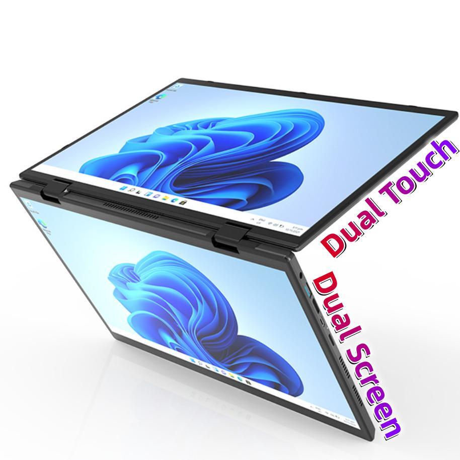 14.1-inch Dual-Screen Touch Laptop OEM with Intel N100 and 2K IPS Displays