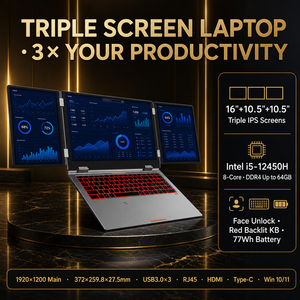 16-inch + dual 10.5-inch triple-screen laptop, Core i5-12450H / i7-12700H