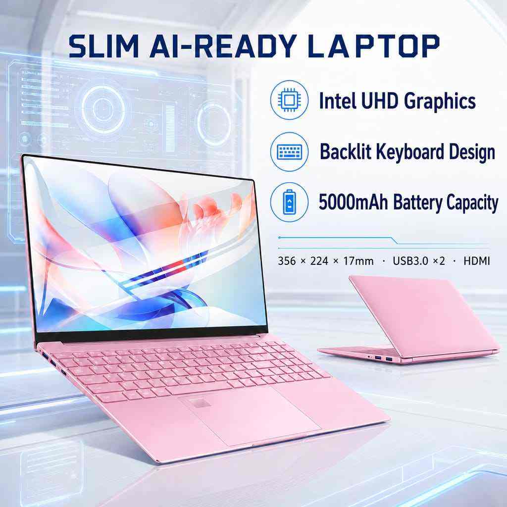15.6-inch FHD Intel N95 laptop with two product styles