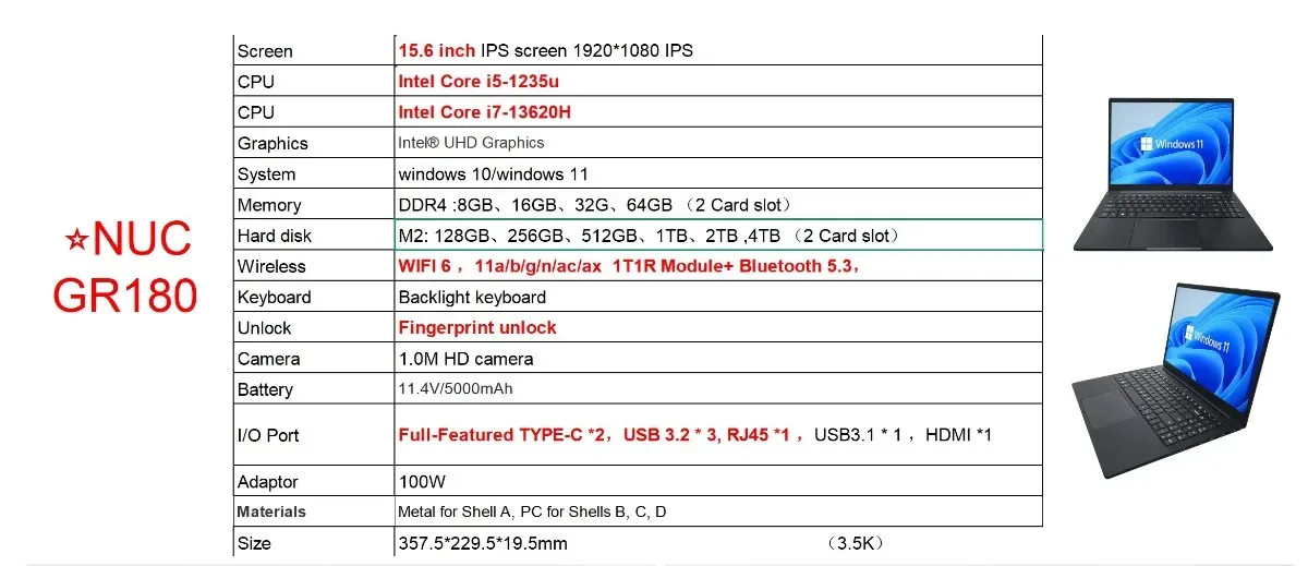 NUC GR180 product detail 1