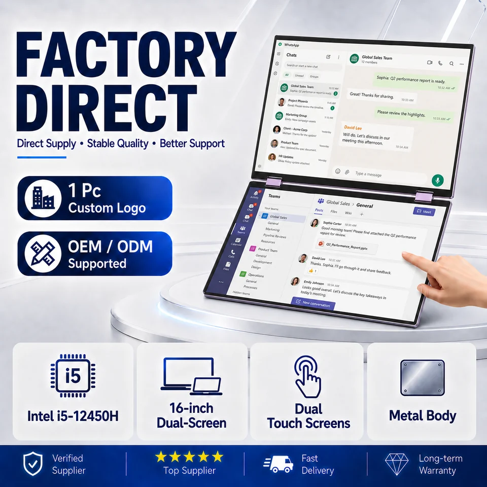 16-inch Dual-Screen Laptop OEM with Intel Core i5-12450H