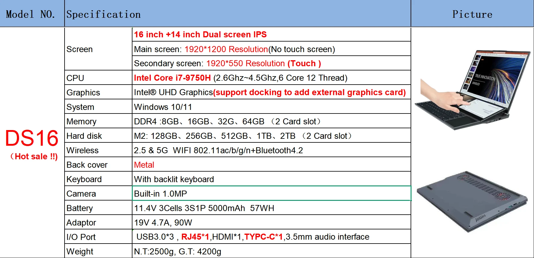 DS16 Alibaba product detail 1