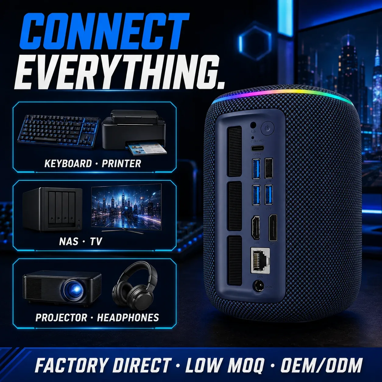 High-Performance AMD Ryzen Mini Desktop with DDR5, WiFi 6 and 2.5G LAN