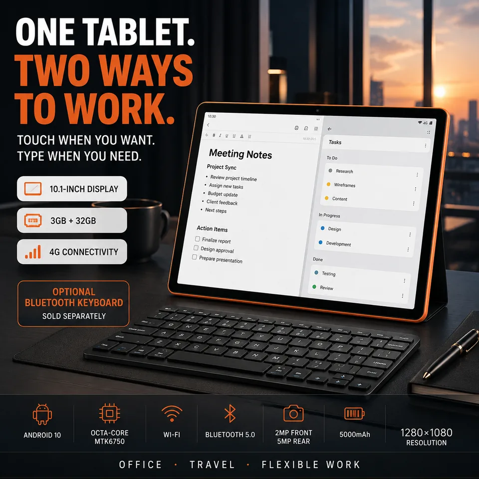 Android 10 Tablet with 3GB RAM, 32GB Storage and 4G
